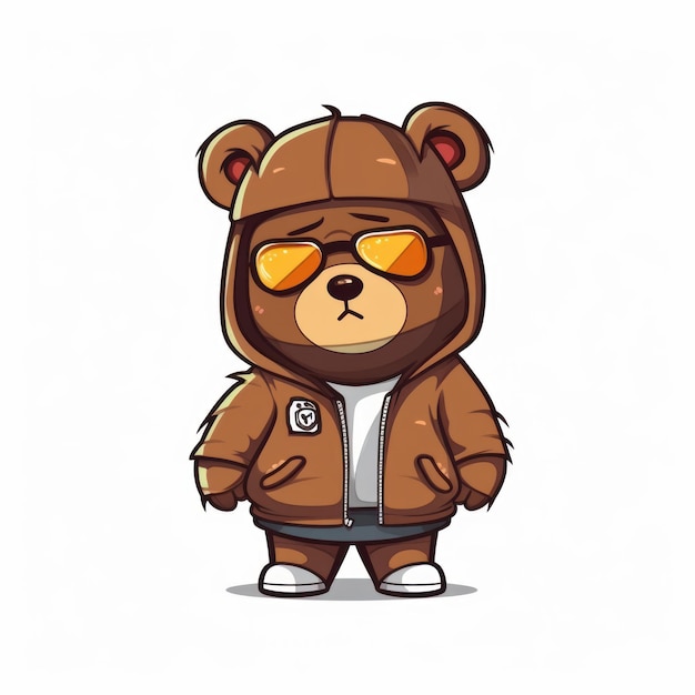 casual cute bear graphic friendly vector