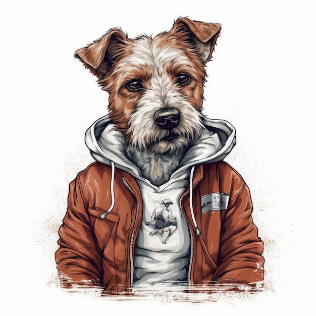 casual dog vector illustration for t shirt