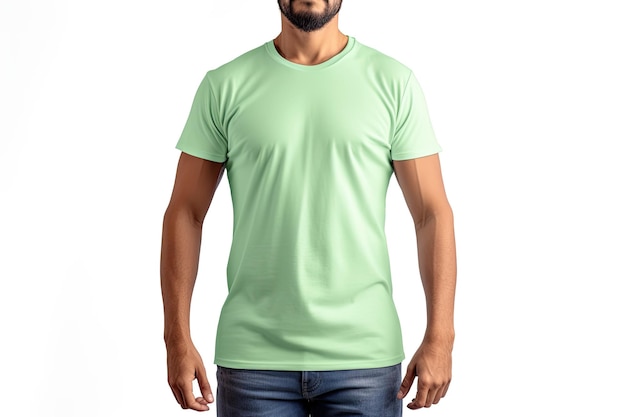 Photo casual green front view tee