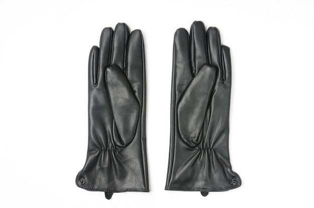 Casual leather gloves on white isolated
