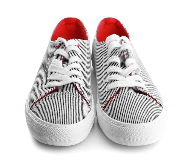 Casual male shoes on white background