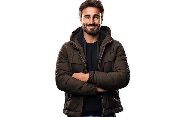 A casual man with a beard smiling portrait