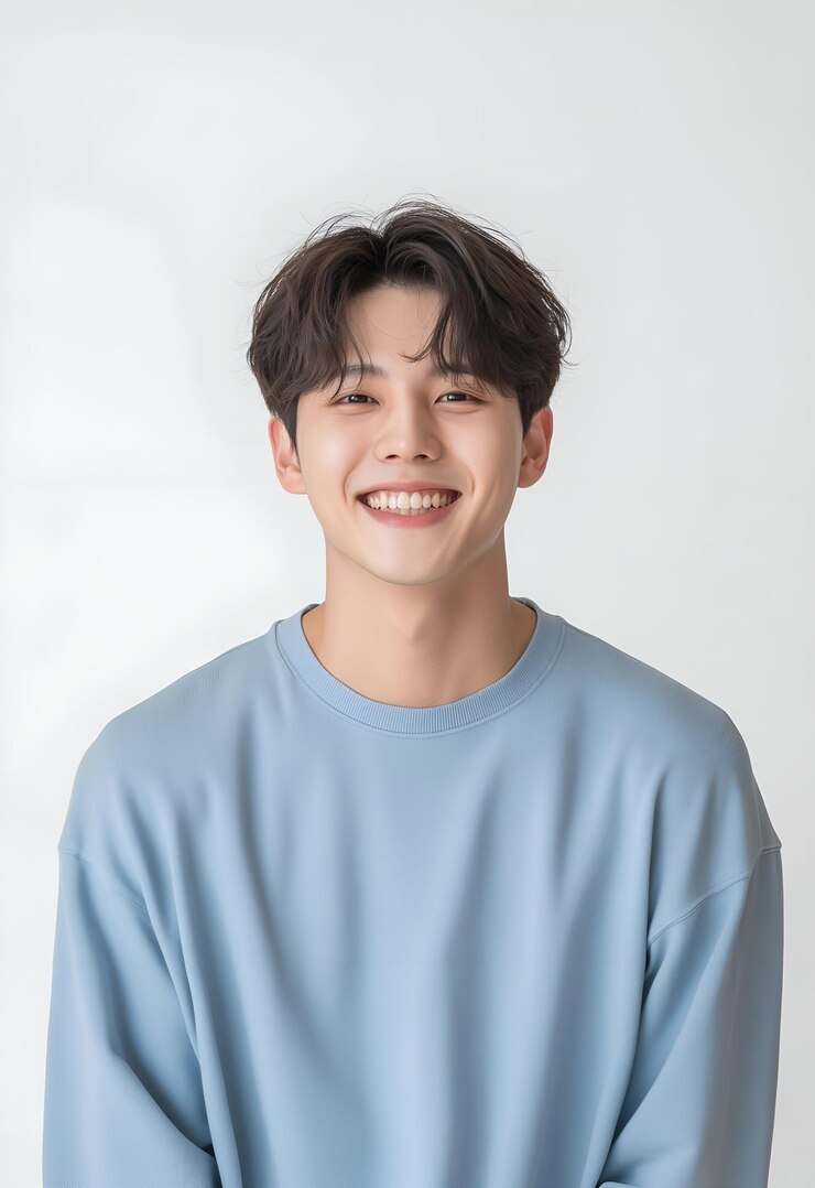 Photo 가운 셔츠 를 입은 남자 의 캐주얼 초상화