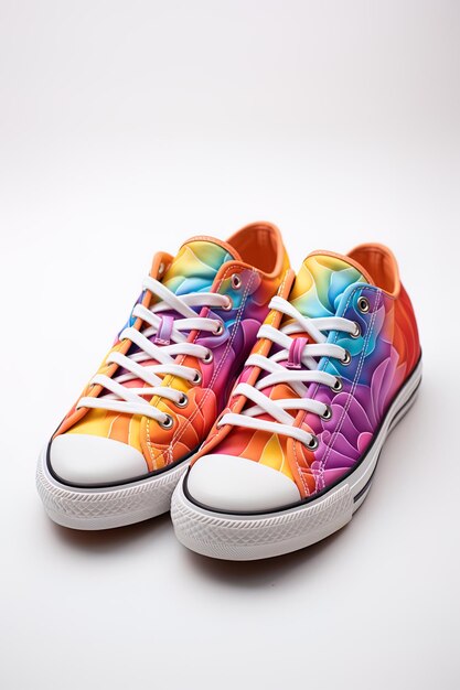 Casual sneakers with attractive multicolor fractal design GEnerative AI