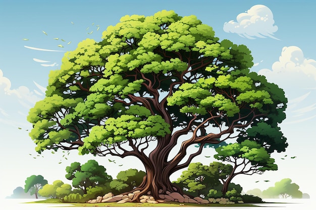 casual style tree illustration AI generated