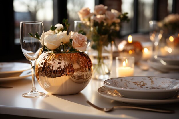 Casual table setting in soft colors