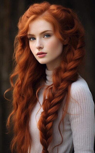 casual twisted braid hairstyles for gorgeous stunning redheads in the style of light orange and red