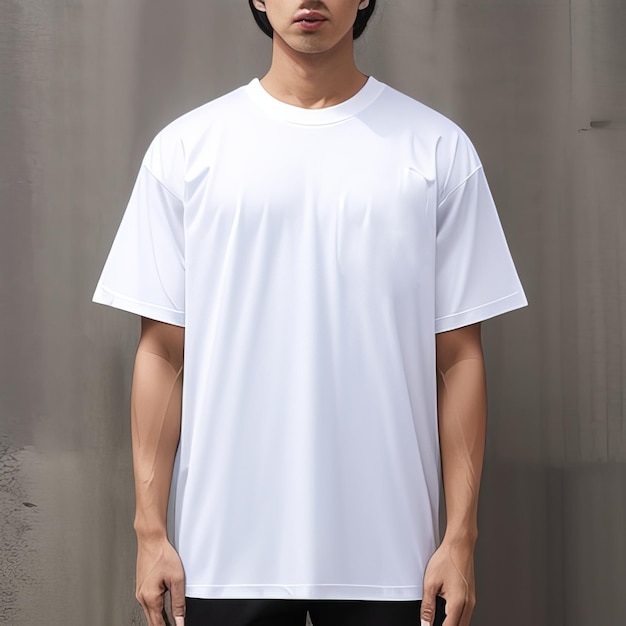 casual witte mockup blanco t-shirt