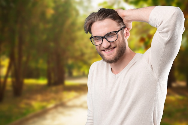 Casual young man in a park