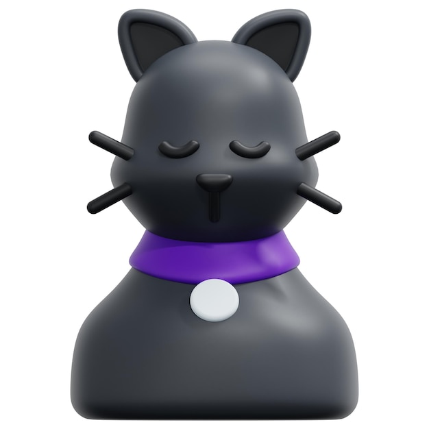 cat 3d render icon illustration