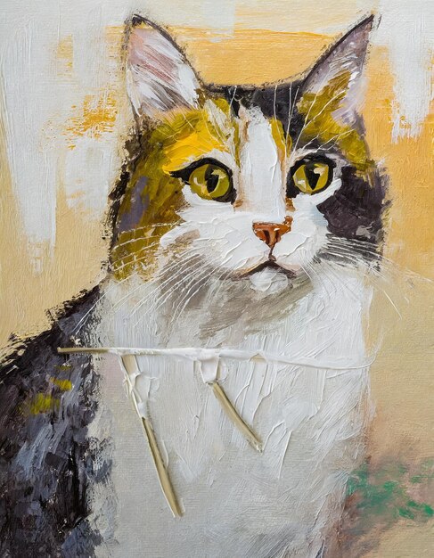 Photo cat abstract art painting