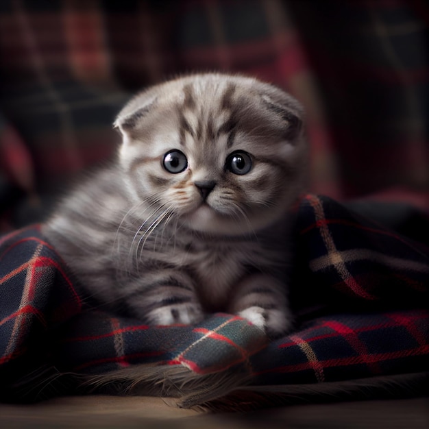 Cat in action with fluffy fur