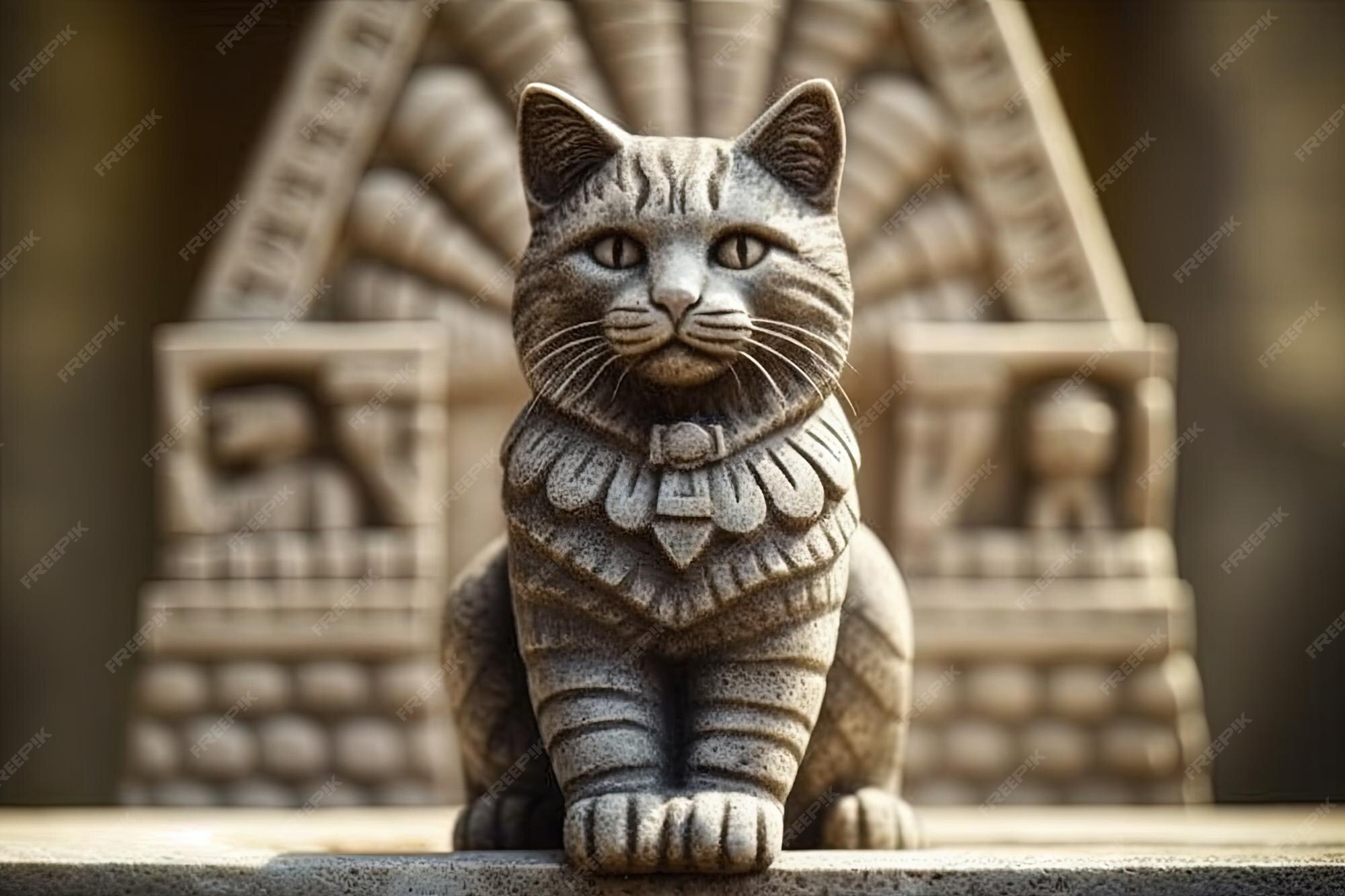 Premium AI Image | Cat in ancient Mesopotamia revered as a sacred 
