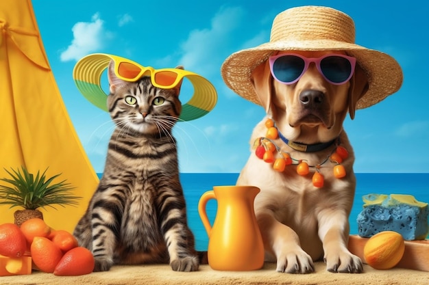 Cat and Dog Zomervakantie Generatieve AI