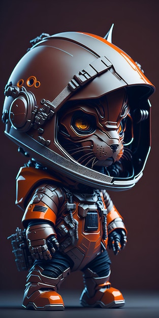 Кошка-астронавт в скафандре