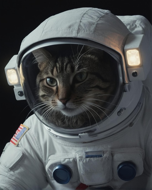 猫の宇宙飛行士が宇宙に