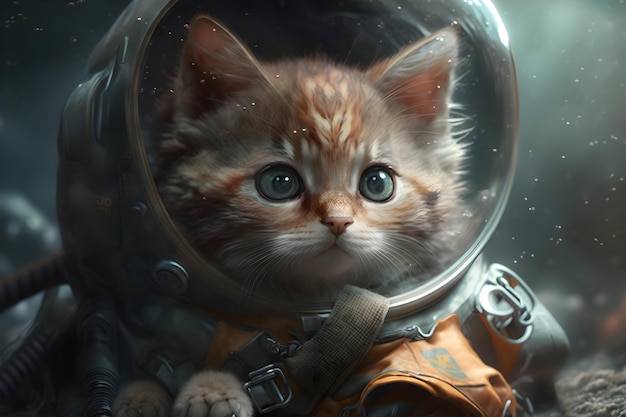 Cat in an astronaut suit