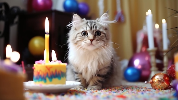 Photo cat birthday party