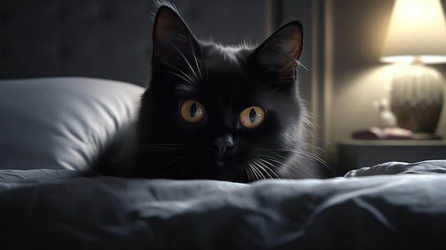 Cat black Generative AI