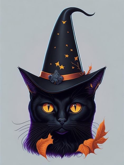 Photo cat black halloween vector