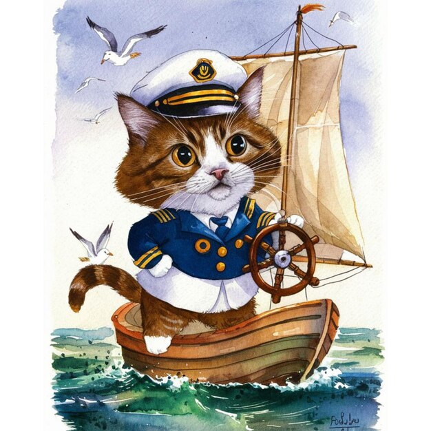 Foto un gatto in barca e in macchina