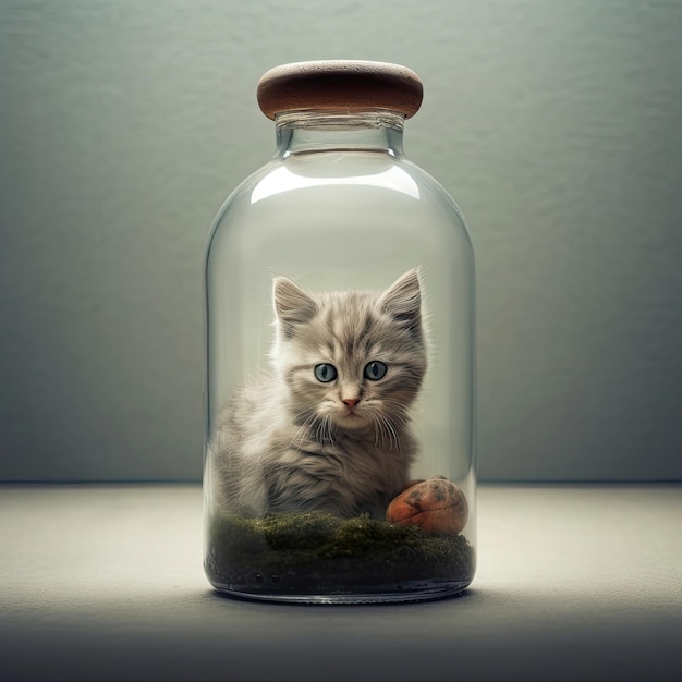 Cat in a bottle