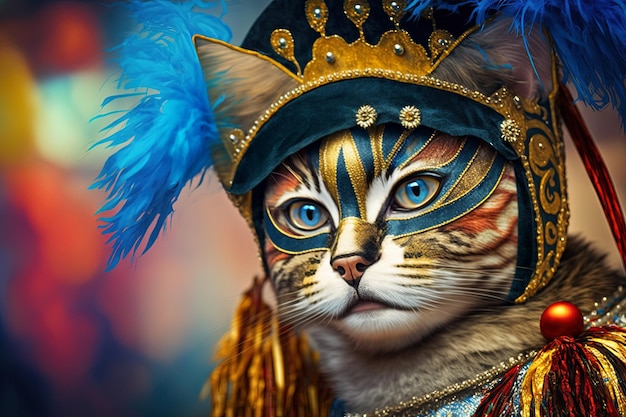 Cat carnival in historic clothes