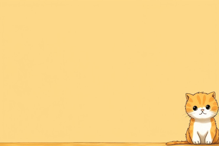 Photo cat cartoon 이미지 배경 및 복사 공간