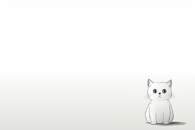 Photo cat cartoon 이미지 배경 및 복사 공간