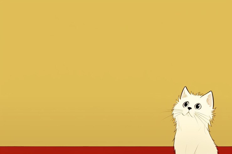 Photo cat cartoon 이미지 배경 및 복사 공간