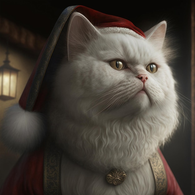 Cat in christmas costume