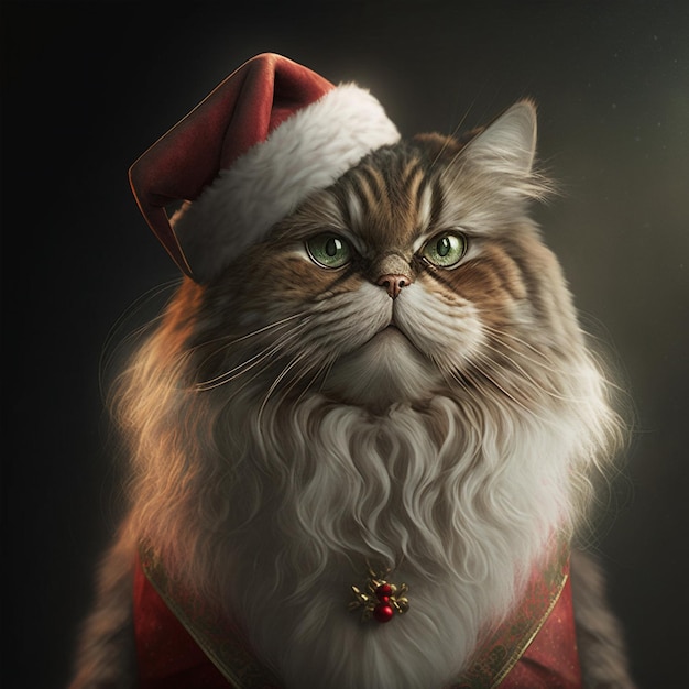 Cat in christmas costume