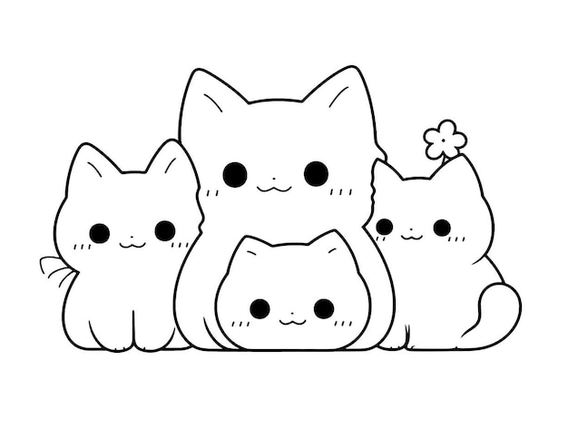 Photo cat coloring book illustration character