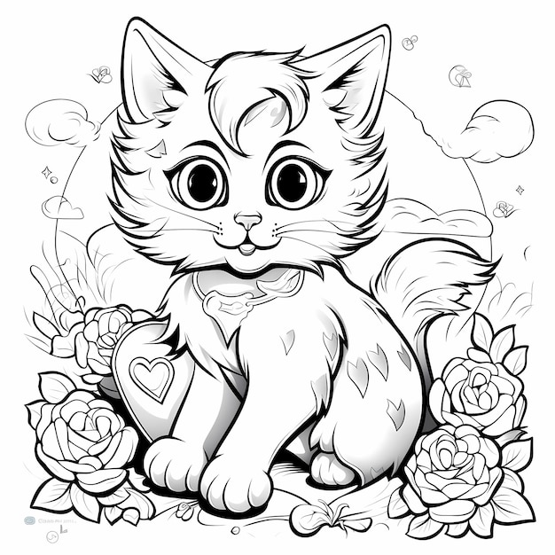 cat coloring page mandala style