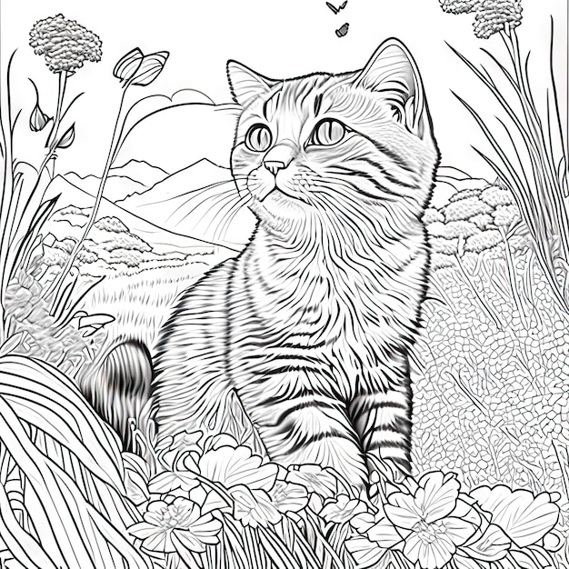 Cat for coloring