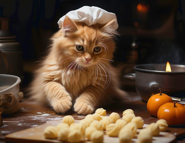 Photo cat_cooking_pasta