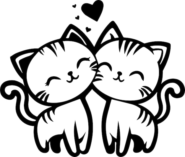 고양이 커플 일러스트레이션
