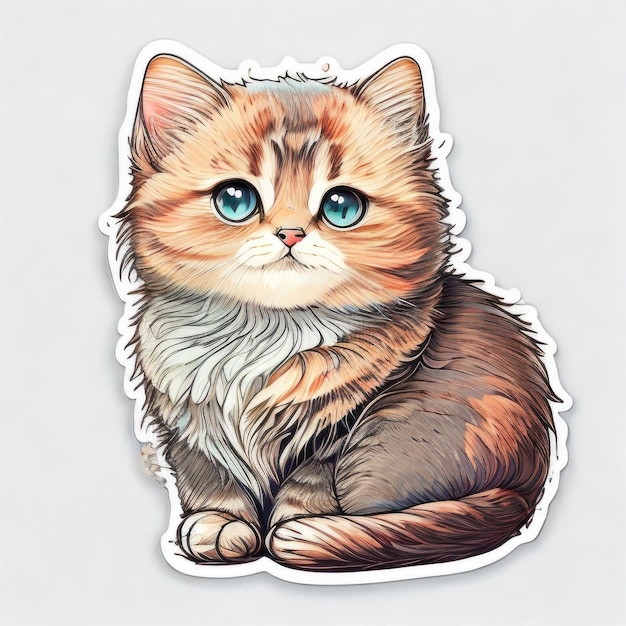 Cat cute icon sticker