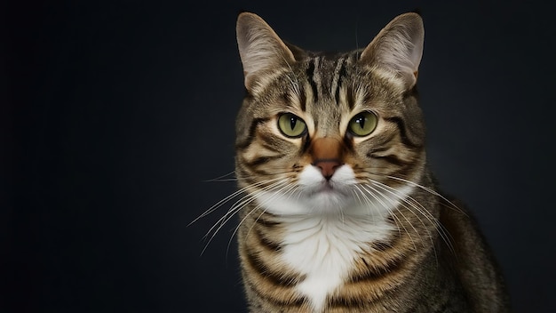 Cat on a dark background