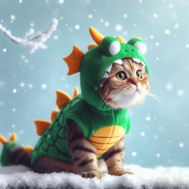 Cat in dragon costume