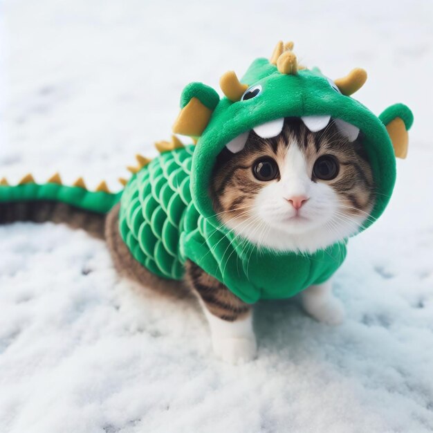 Cat in dragon costume