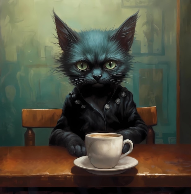 Котик С Кофе Картинки