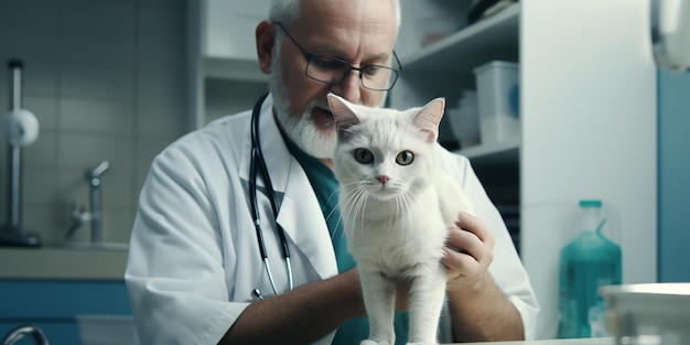 Cat Examination by Veterinarian