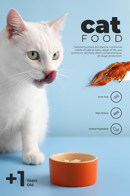 Photo cat feeding  product