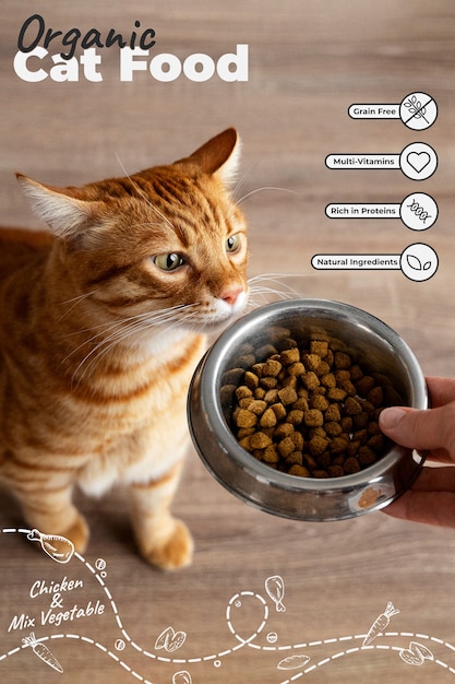 Photo cat feeding  product