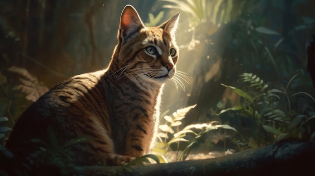 A cat in the forest