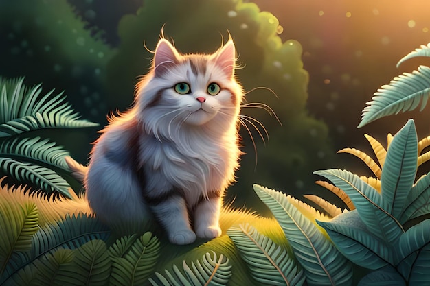 A cat in the forest