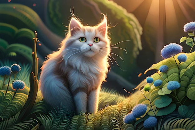 A cat in the forest