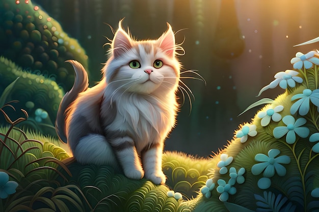 A cat in the forest