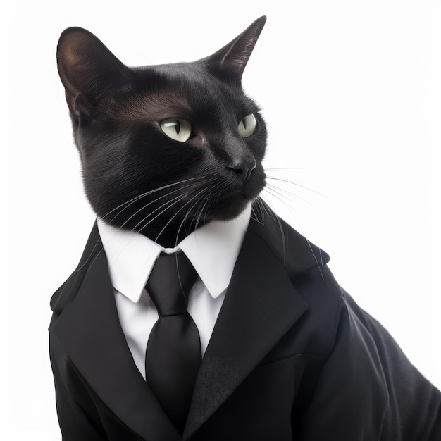 A cat in a formal business suit an animal in human clothes Generative AI